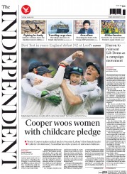 The Independent () Newspaper Front Page for 26 May 2015