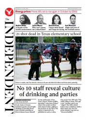 The Independent () Newspaper Front Page for 26 May 2022
