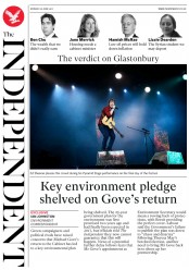 The Independent () Newspaper Front Page for 26 June 2017