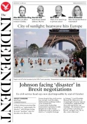 The Independent () Newspaper Front Page for 26 June 2019