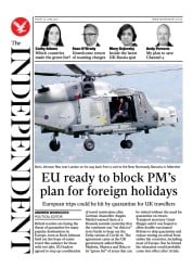 The Independent () Newspaper Front Page for 26 June 2021