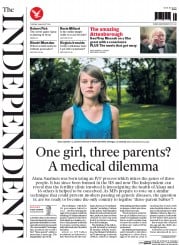 The Independent () Newspaper Front Page for 26 August 2014