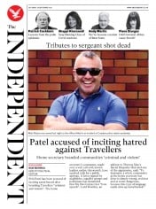The Independent () Newspaper Front Page for 26 September 2020