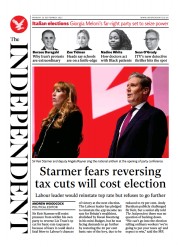 The Independent () Newspaper Front Page for 26 September 2022