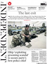 The Independent () Newspaper Front Page for 27 October 2014