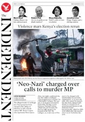 The Independent () Newspaper Front Page for 27 October 2017