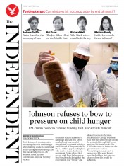 The Independent () Newspaper Front Page for 27 October 2020