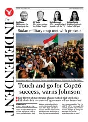 The Independent () Newspaper Front Page for 27 October 2021