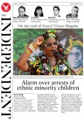 The Independent () Newspaper Front Page for 27 November 2017