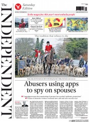 The Independent () Newspaper Front Page for 27 December 2014