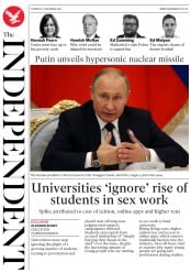 The Independent () Newspaper Front Page for 27 December 2018