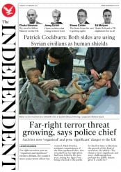 The Independent () Newspaper Front Page for 27 February 2018