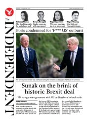 The Independent () Newspaper Front Page for 27 February 2023
