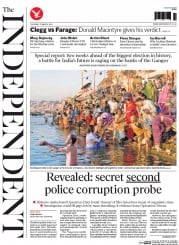 The Independent () Newspaper Front Page for 27 March 2014