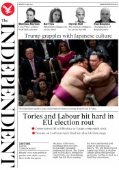 The Independent () Newspaper Front Page for 27 May 2019