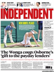 The Independent () Newspaper Front Page for 27 June 2013