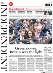 The Independent () Newspaper Front Page for 27 June 2014