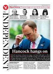 The Independent () Newspaper Front Page for 27 June 2021