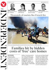 The Independent () Newspaper Front Page for 27 July 2017