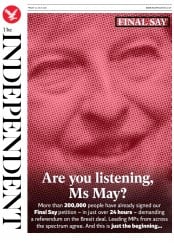 The Independent () Newspaper Front Page for 27 July 2018