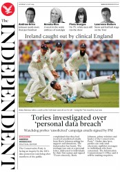 The Independent () Newspaper Front Page for 27 July 2019