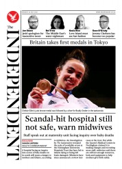 The Independent () Newspaper Front Page for 27 July 2021