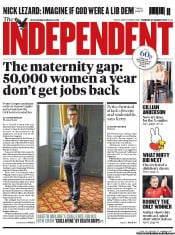 The Independent () Newspaper Front Page for 27 August 2013