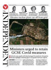 The Independent () Newspaper Front Page for 27 August 2022