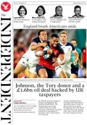 The Independent () Newspaper Front Page for 27 September 2019