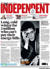 The Independent () Newspaper Front Page for 28 October 2013