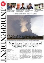 The Independent () Newspaper Front Page for 28 November 2017