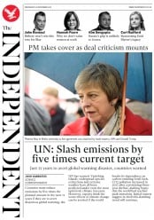 The Independent () Newspaper Front Page for 28 November 2018