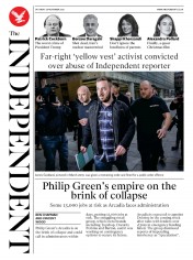 The Independent () Newspaper Front Page for 28 November 2020