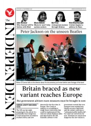 The Independent () Newspaper Front Page for 28 November 2021