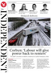 The Independent () Newspaper Front Page for 28 December 2017