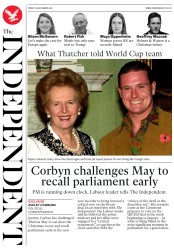 The Independent () Newspaper Front Page for 28 December 2018