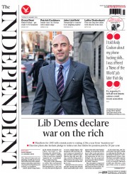 The Independent () Newspaper Front Page for 28 January 2014