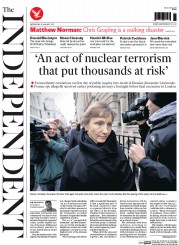 The Independent () Newspaper Front Page for 28 January 2015