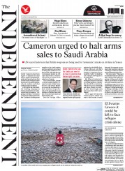 The Independent () Newspaper Front Page for 28 January 2016