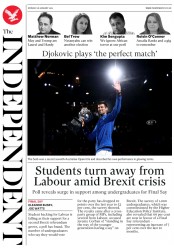 The Independent () Newspaper Front Page for 28 January 2019