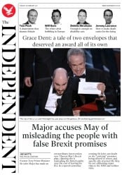 The Independent () Newspaper Front Page for 28 February 2017