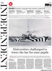 The Independent () Newspaper Front Page for 28 March 2014