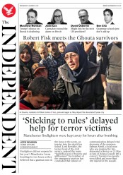 The Independent () Newspaper Front Page for 28 March 2018