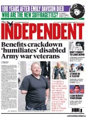 The Independent () Newspaper Front Page for 28 May 2013