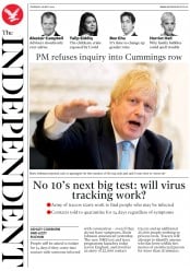 The Independent () Newspaper Front Page for 28 May 2020
