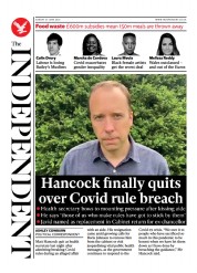 The Independent () Newspaper Front Page for 28 June 2021