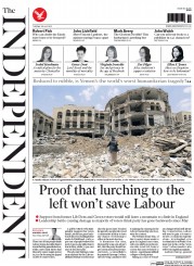 The Independent () Newspaper Front Page for 28 July 2015