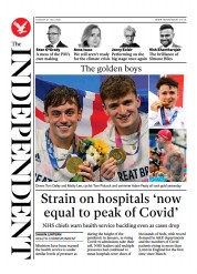 The Independent () Newspaper Front Page for 28 July 2021