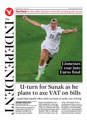 The Independent () Newspaper Front Page for 28 July 2022