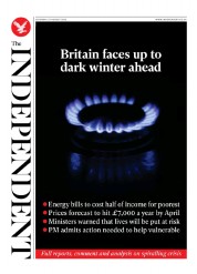 The Independent () Newspaper Front Page for 28 August 2022